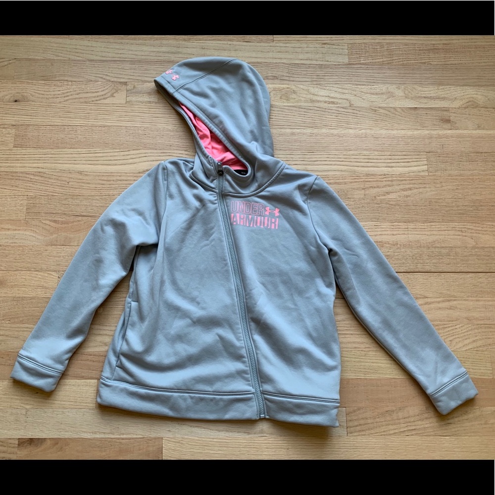 Under Armour Gray Zip Hoodie Girls XL